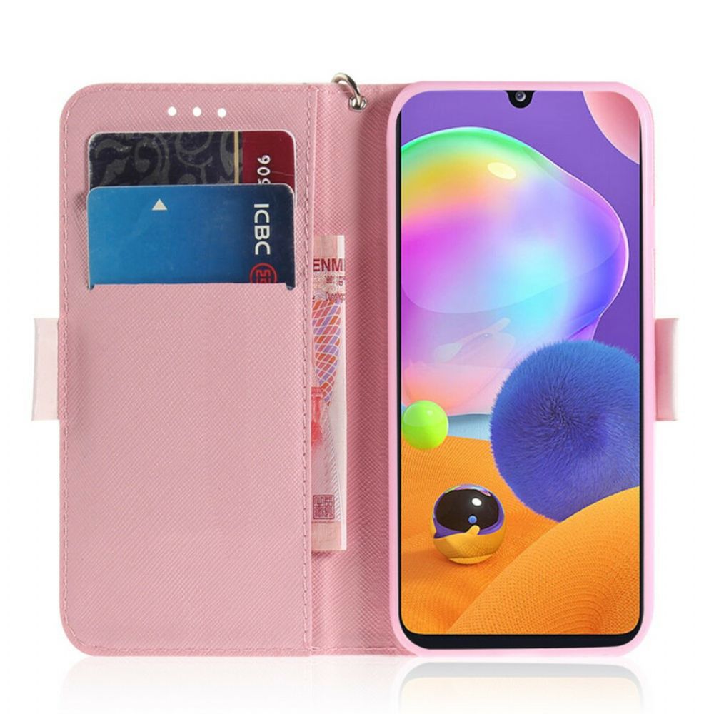 Lederhüllen Für Samsung Galaxy A31 Mit Kordel Riemenpumpe