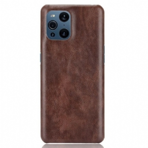 Hülle Für Oppo Find X3 Pro Litschi-ledereffekt