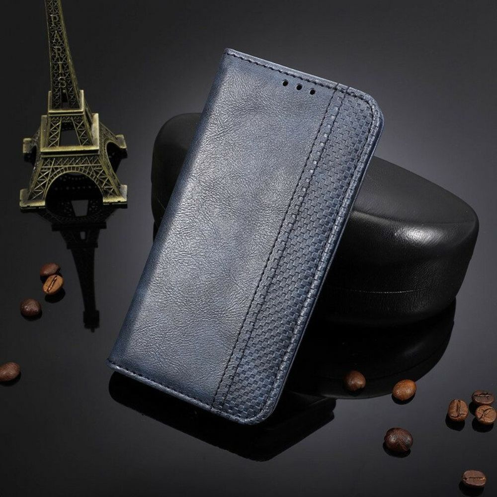 Schutzhülle Für Oppo Find X3 Pro Flip Case Stilisierter Vintage-ledereffekt