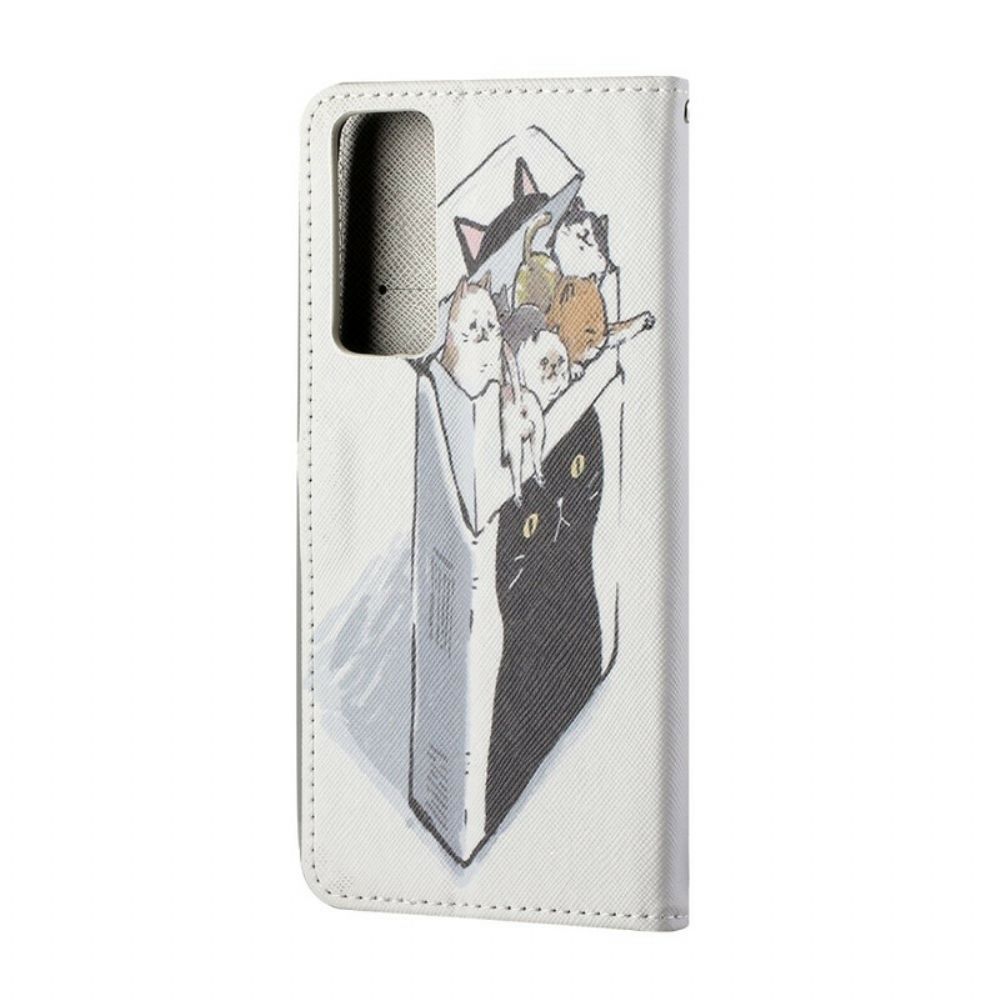 Flip Case Für Huawei P Smart 2024 Mit Kordel Tanga-katzen-lieferung