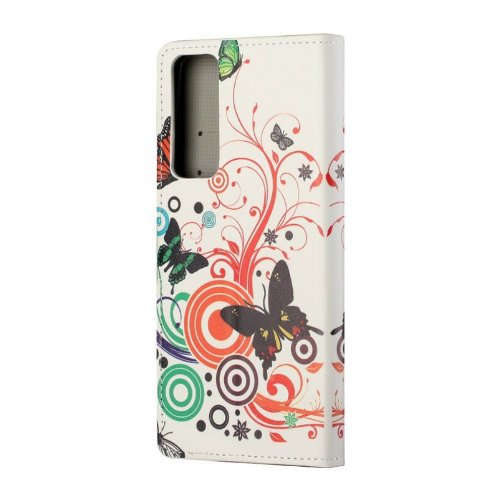 Flip Case Für Huawei P Smart 2024 Schmetterlinge Und Blumen