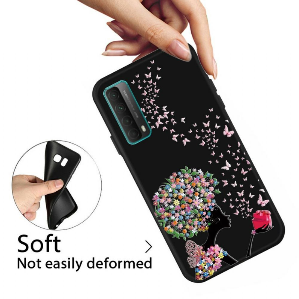 Handyhülle Für Huawei P Smart 2024 Frau Mit Blütenkopf