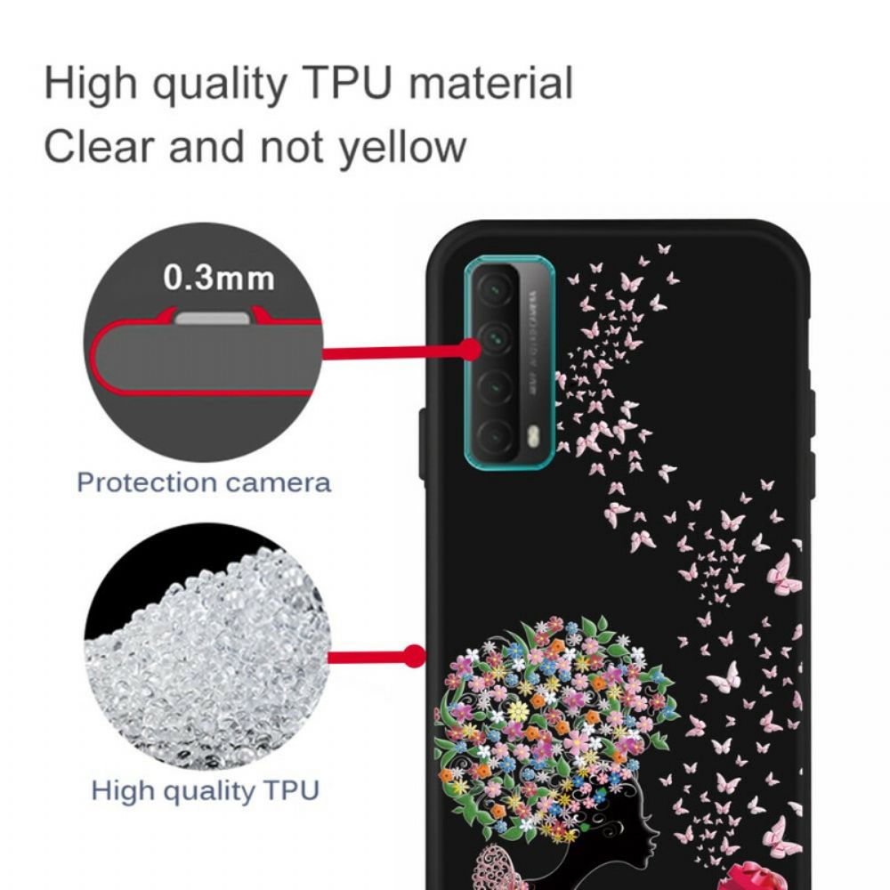Handyhülle Für Huawei P Smart 2024 Frau Mit Blütenkopf