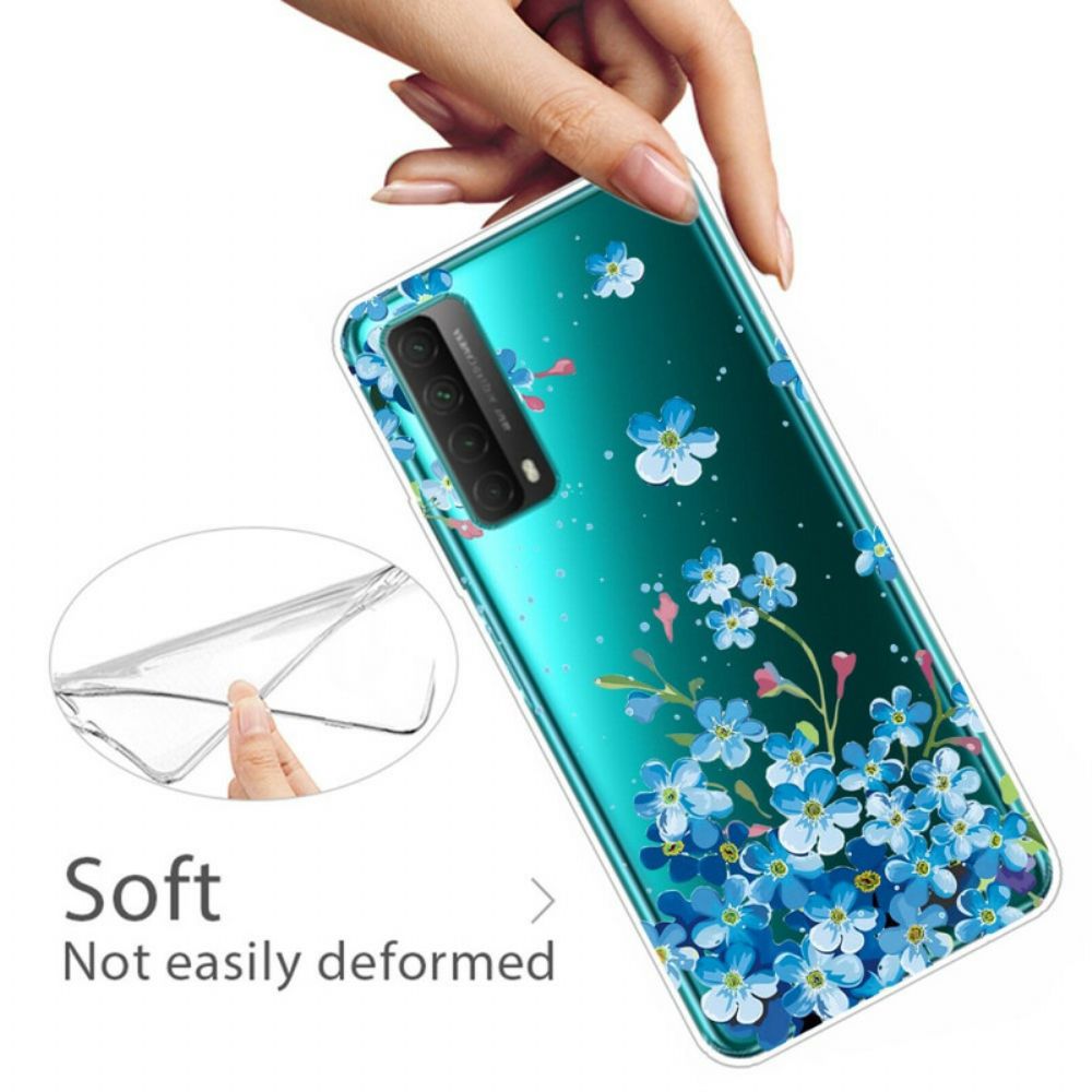 Hülle Für Huawei P Smart 2024 Blauer Blumenstrauß