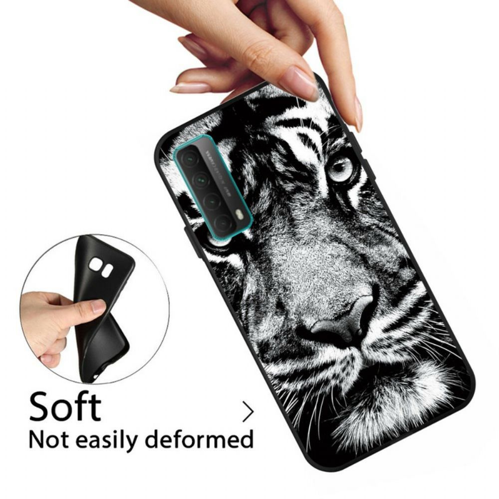 Hülle Für Huawei P Smart 2024 Schwarzer Und Weißer Tiger