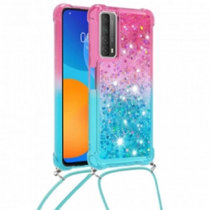 Hülle Für Huawei P Smart 2024 Silikon Glitter Und Kordel