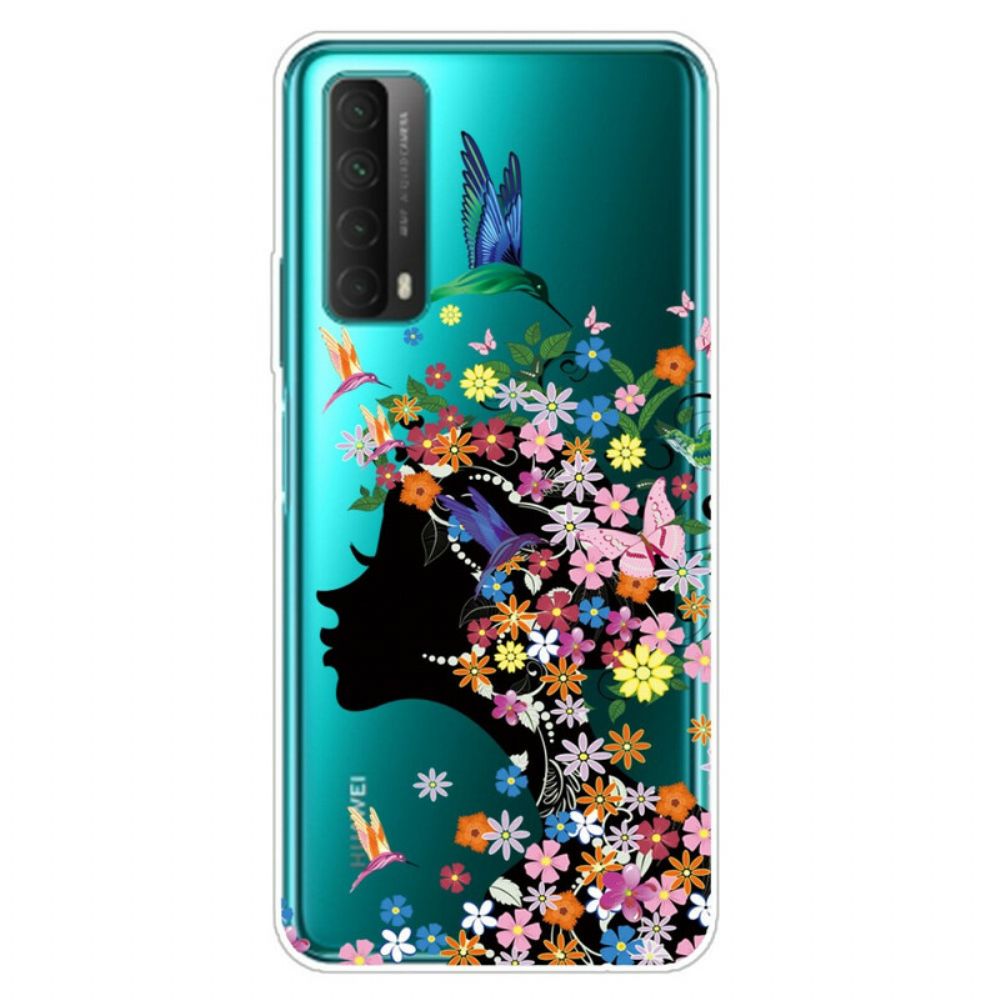 Hülle Für Huawei P Smart 2024 Transparentes Blumenmädchen