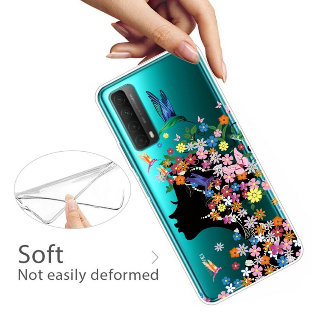 Hülle Für Huawei P Smart 2024 Transparentes Blumenmädchen