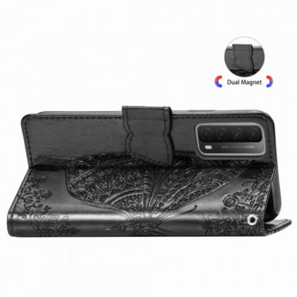 Lederhüllen Für Huawei P Smart 2024 Halbe Schmetterlinge