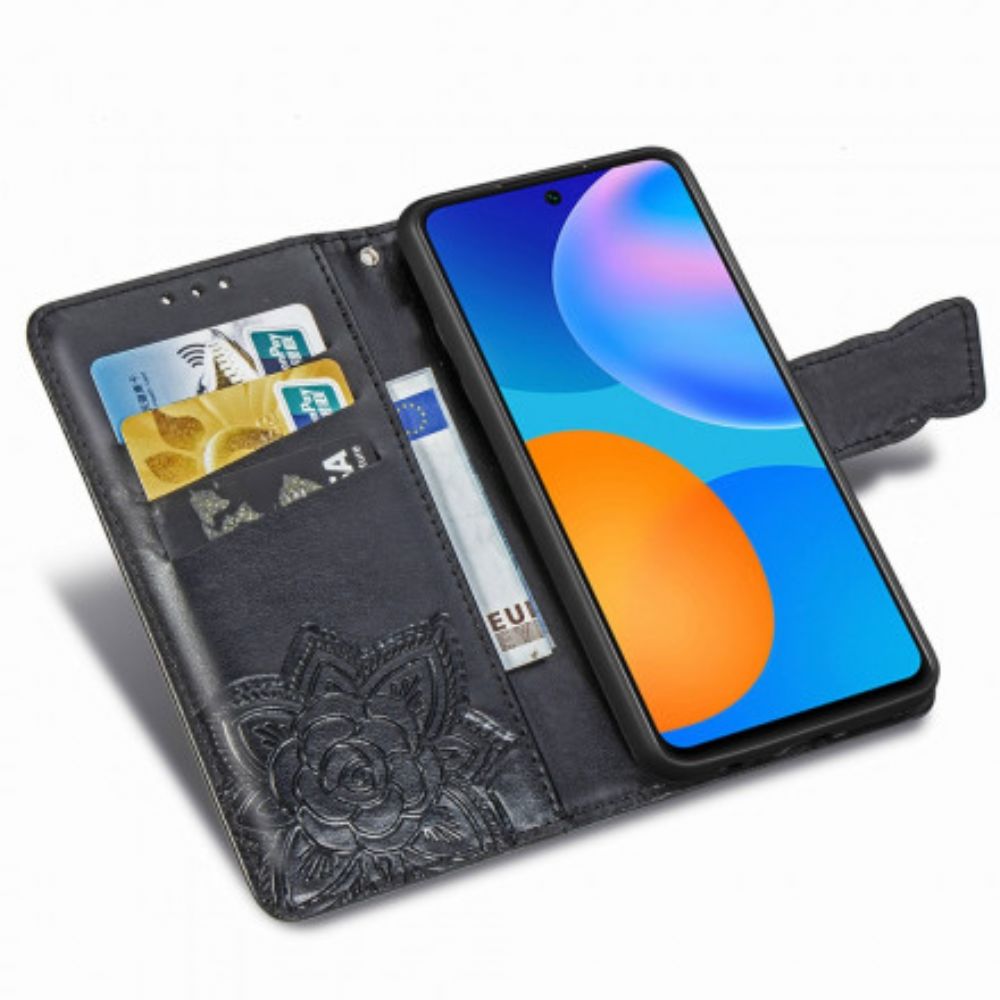Lederhüllen Für Huawei P Smart 2024 Halbe Schmetterlinge