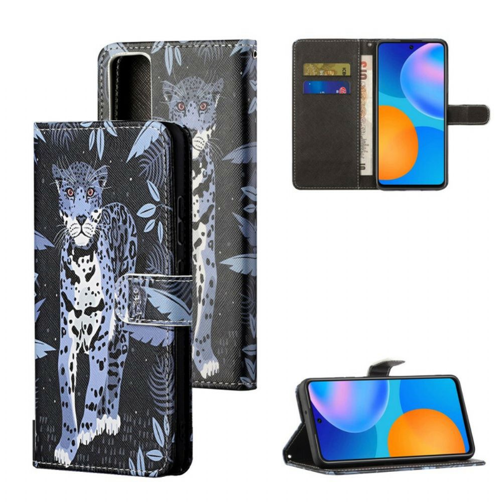 Lederhüllen Für Huawei P Smart 2024 Mit Kordel Tanga Leopard