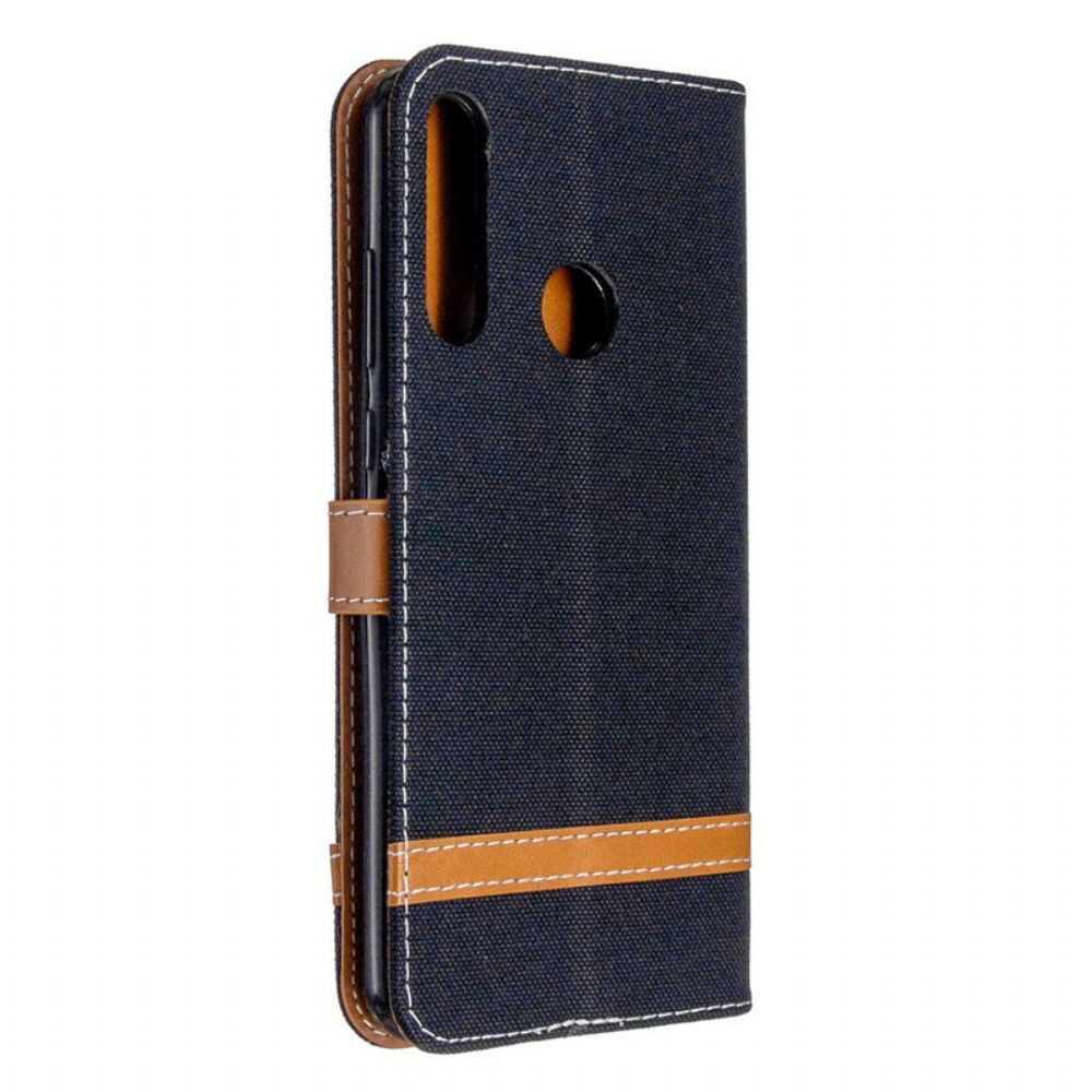 Flip Case Für Huawei Y6p Mit Kordel Armband In Stoff- Und Lederoptik