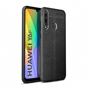 Handyhülle Für Huawei Y6p Doppellinie Litschi-leder-effekt