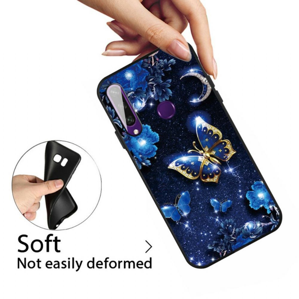 Hülle Für Huawei Y6p Goldener Schmetterling