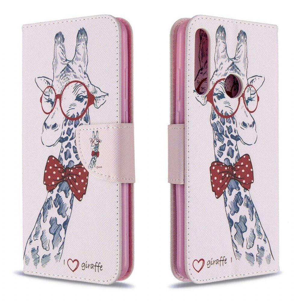 Lederhüllen Für Huawei Y6p Nerdige Giraffe