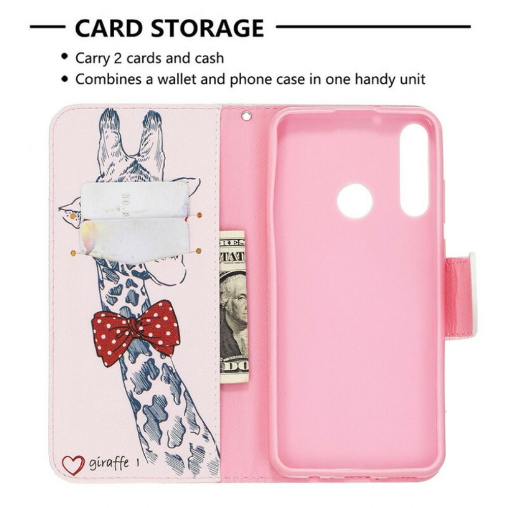 Lederhüllen Für Huawei Y6p Nerdige Giraffe