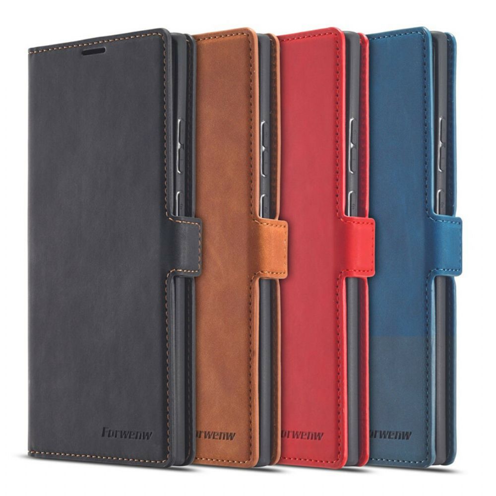 Flip Case Für Samsung Galaxy Note 20 Ledereffekt Vorderw