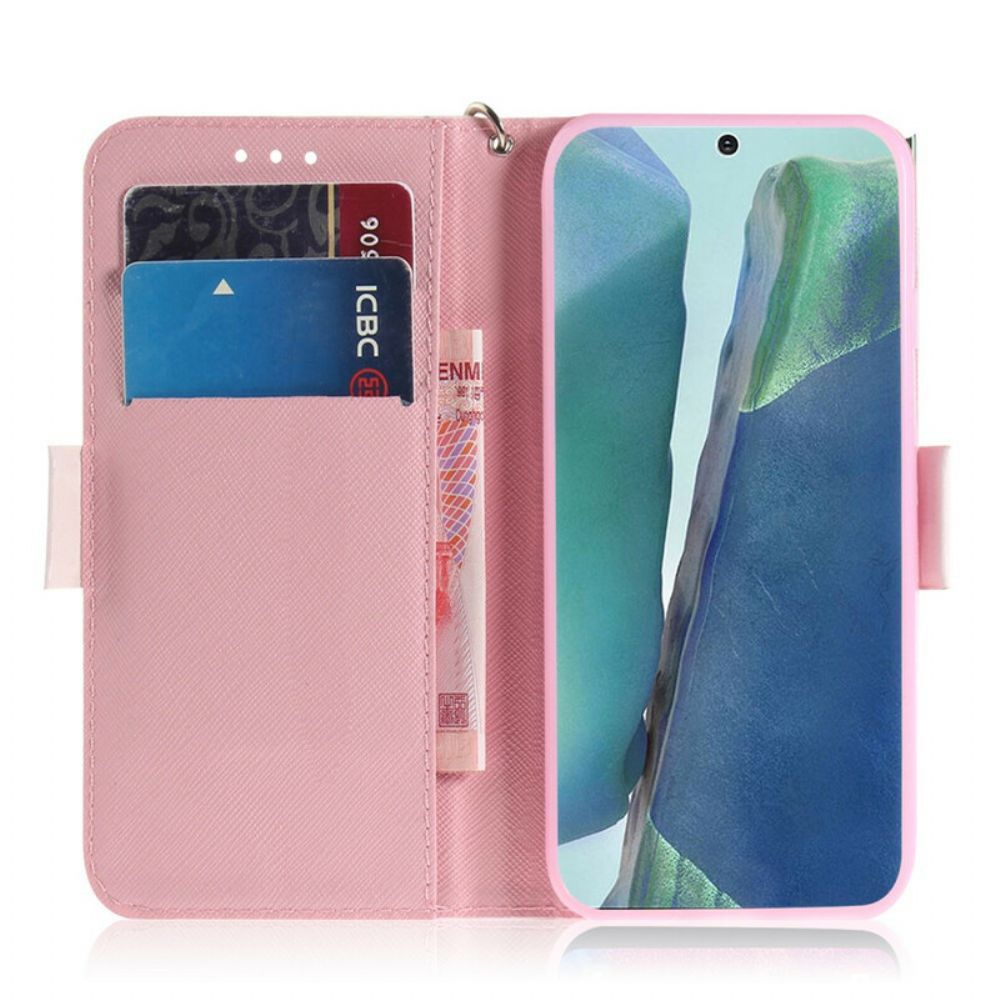 Flip Case Für Samsung Galaxy Note 20 Mit Kordel Tangablumenbaum