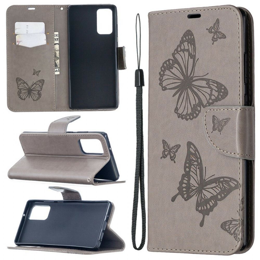 Flip Case Für Samsung Galaxy Note 20 Flip Case Schmetterlinge Und Schräge Klappe