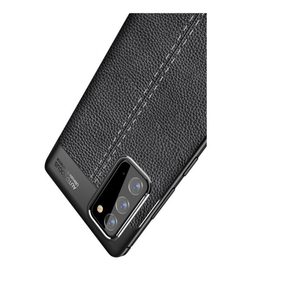 Handyhülle Für Samsung Galaxy Note 20 Doppellinie Litschi-leder-effekt