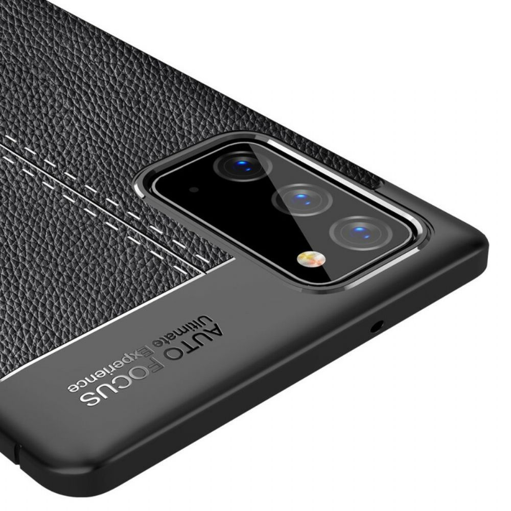 Handyhülle Für Samsung Galaxy Note 20 Doppellinie Litschi-leder-effekt
