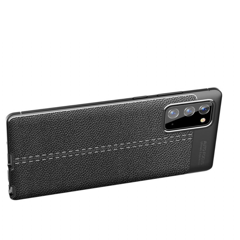 Handyhülle Für Samsung Galaxy Note 20 Doppellinie Litschi-leder-effekt