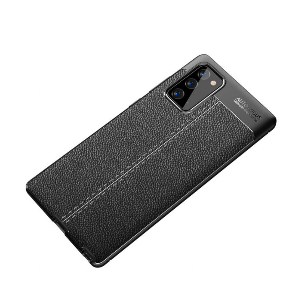 Handyhülle Für Samsung Galaxy Note 20 Doppellinie Litschi-leder-effekt