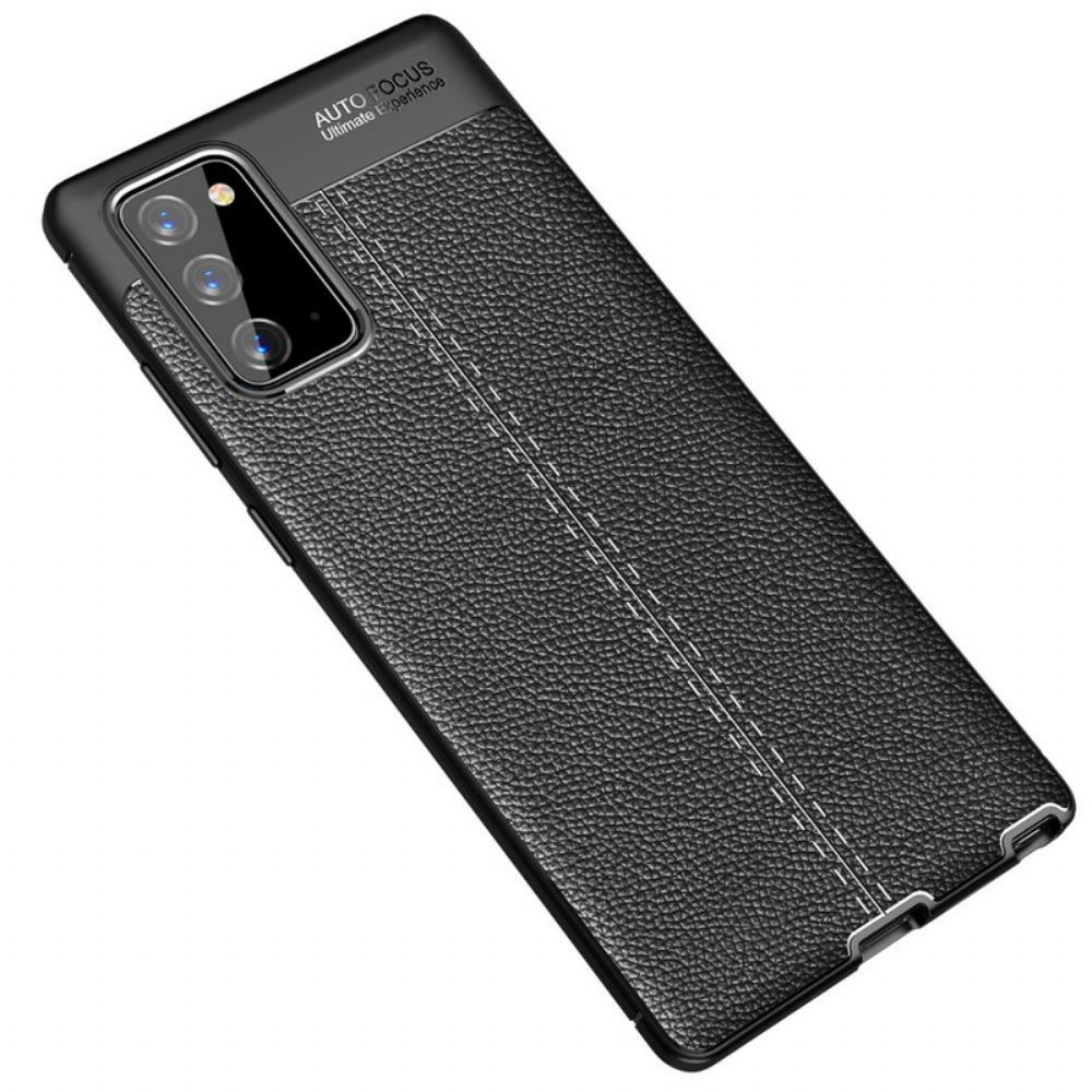 Handyhülle Für Samsung Galaxy Note 20 Doppellinie Litschi-leder-effekt