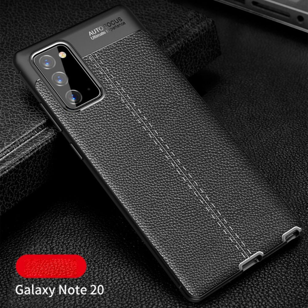 Handyhülle Für Samsung Galaxy Note 20 Doppellinie Litschi-leder-effekt