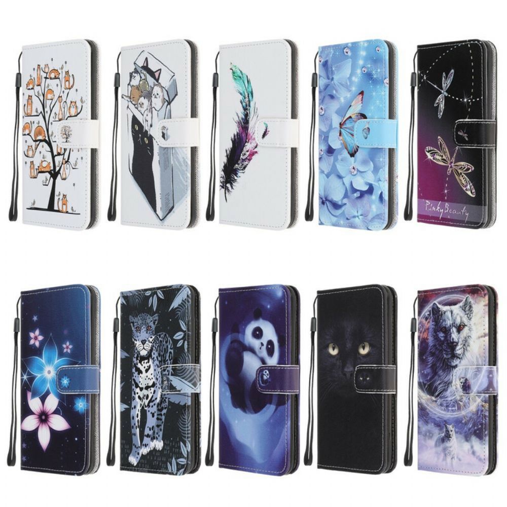 Lederhüllen Für Samsung Galaxy Note 20 Mit Kordel Tanga Space Panda
