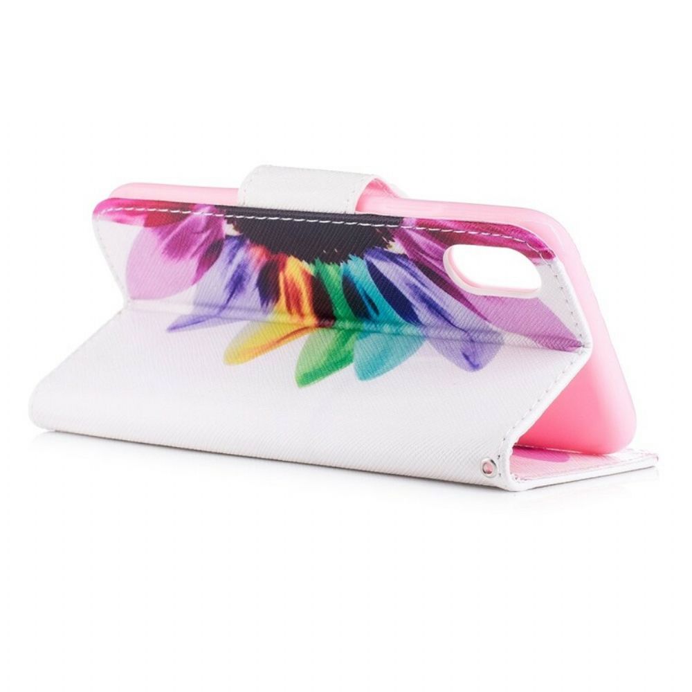 Flip Case Für iPhone X / XS Aquarell Blume