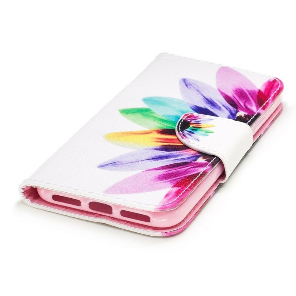 Flip Case Für iPhone X / XS Aquarell Blume