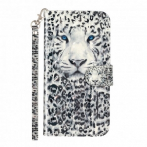 Flip Case Für iPhone X / XS Mit Kordel Tiger Light Strap Strahler