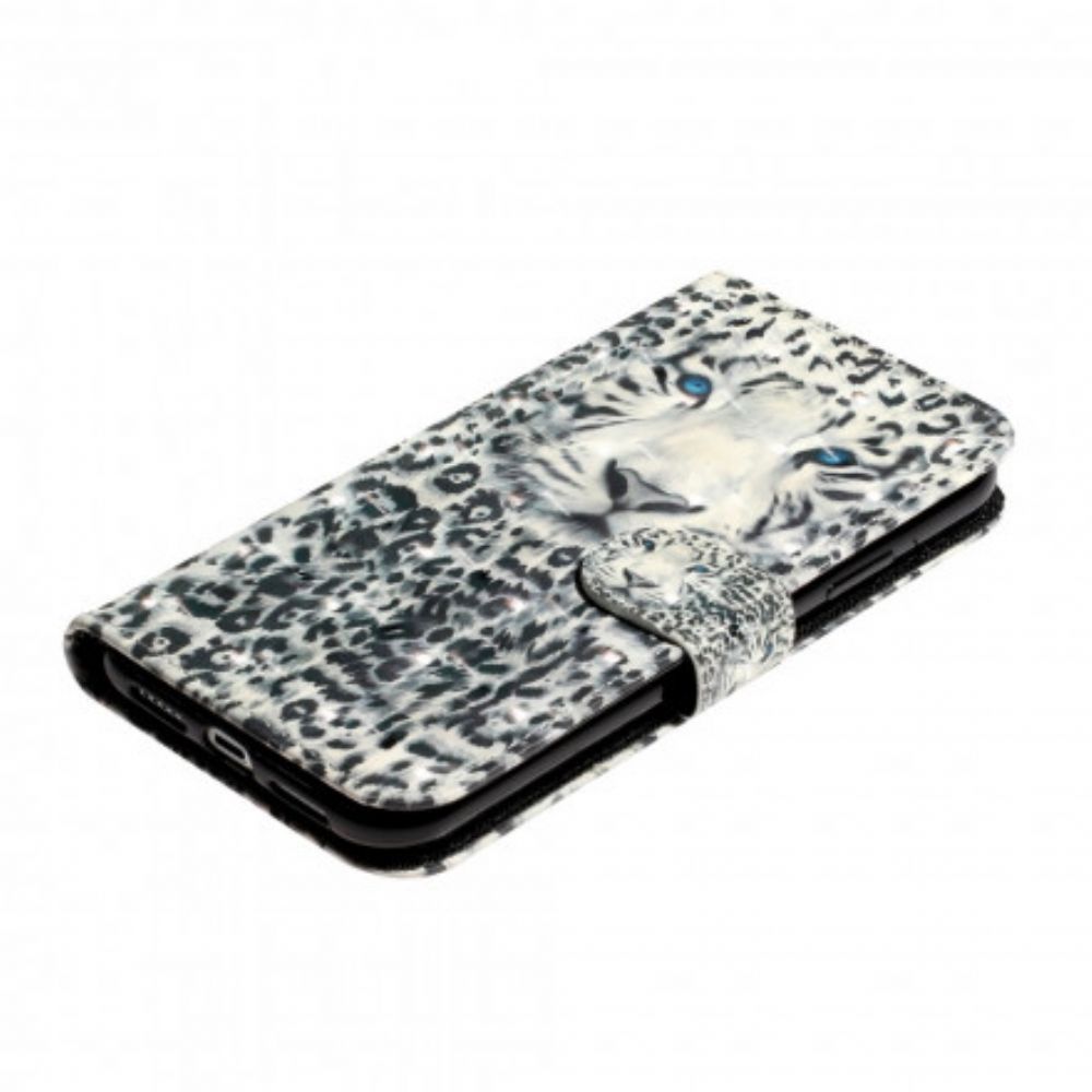 Flip Case Für iPhone X / XS Mit Kordel Tiger Light Strap Strahler