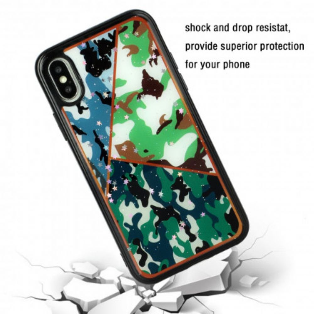 Handyhülle Für iPhone X / XS Silikon- Und Epoxid-marmor-design