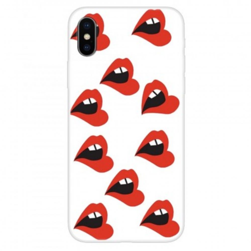 Handyhülle Für iPhone X / XS Transparente Üppige Lippen
