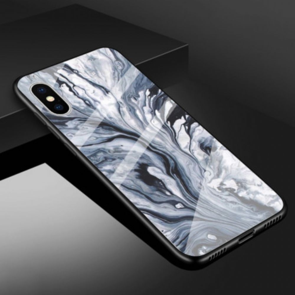 Hülle Für iPhone X / XS Hartglas Aus Marmor