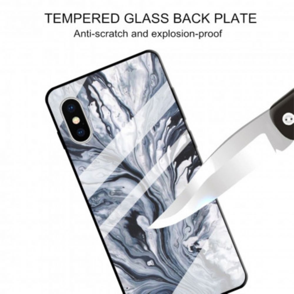 Hülle Für iPhone X / XS Hartglas Aus Marmor