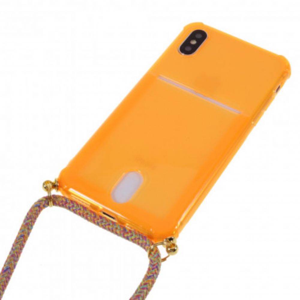 Hülle Für iPhone X / XS Mit Kordel Schlüsselband Mit Kartenhalter