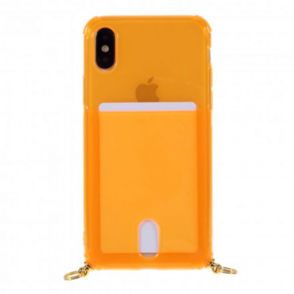 Hülle Für iPhone X / XS Mit Kordel Schlüsselband Mit Kartenhalter