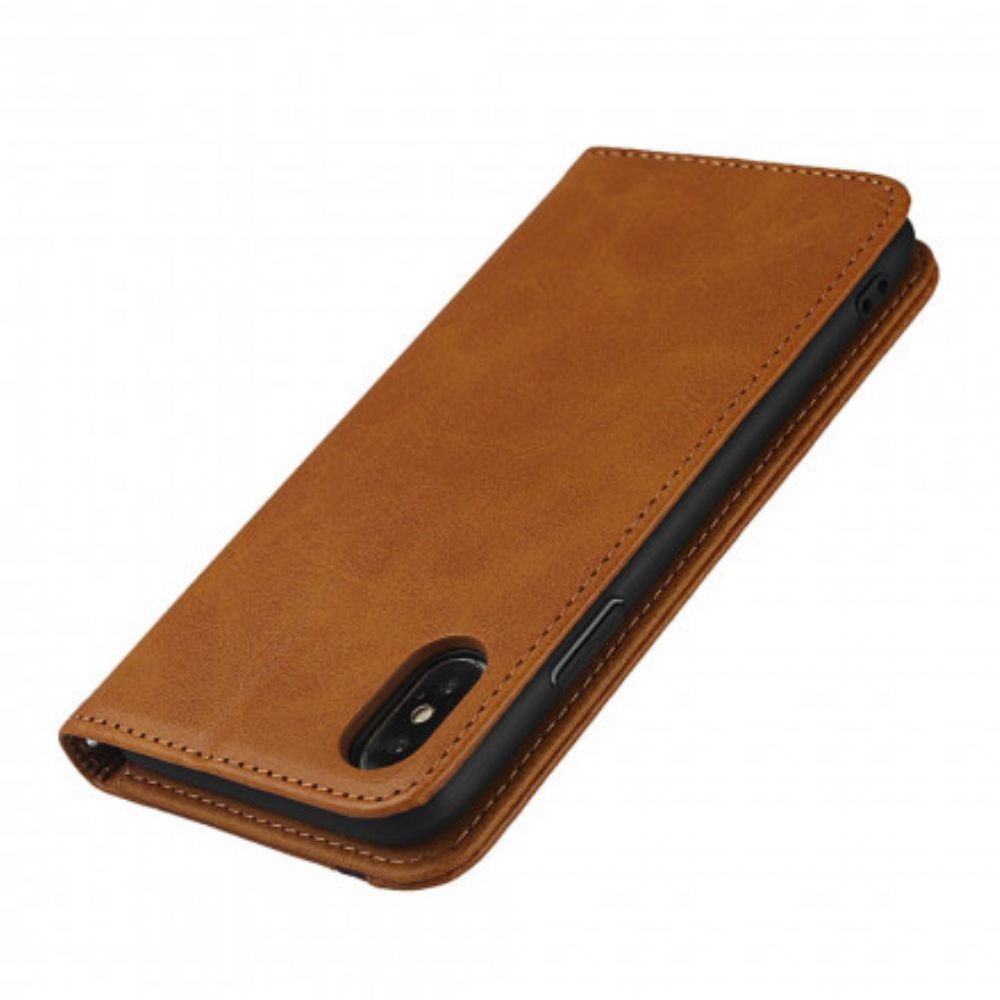 Schutzhülle Für iPhone X / XS Flip Case Zweifarbiger Ledereffekt Mit Riemen