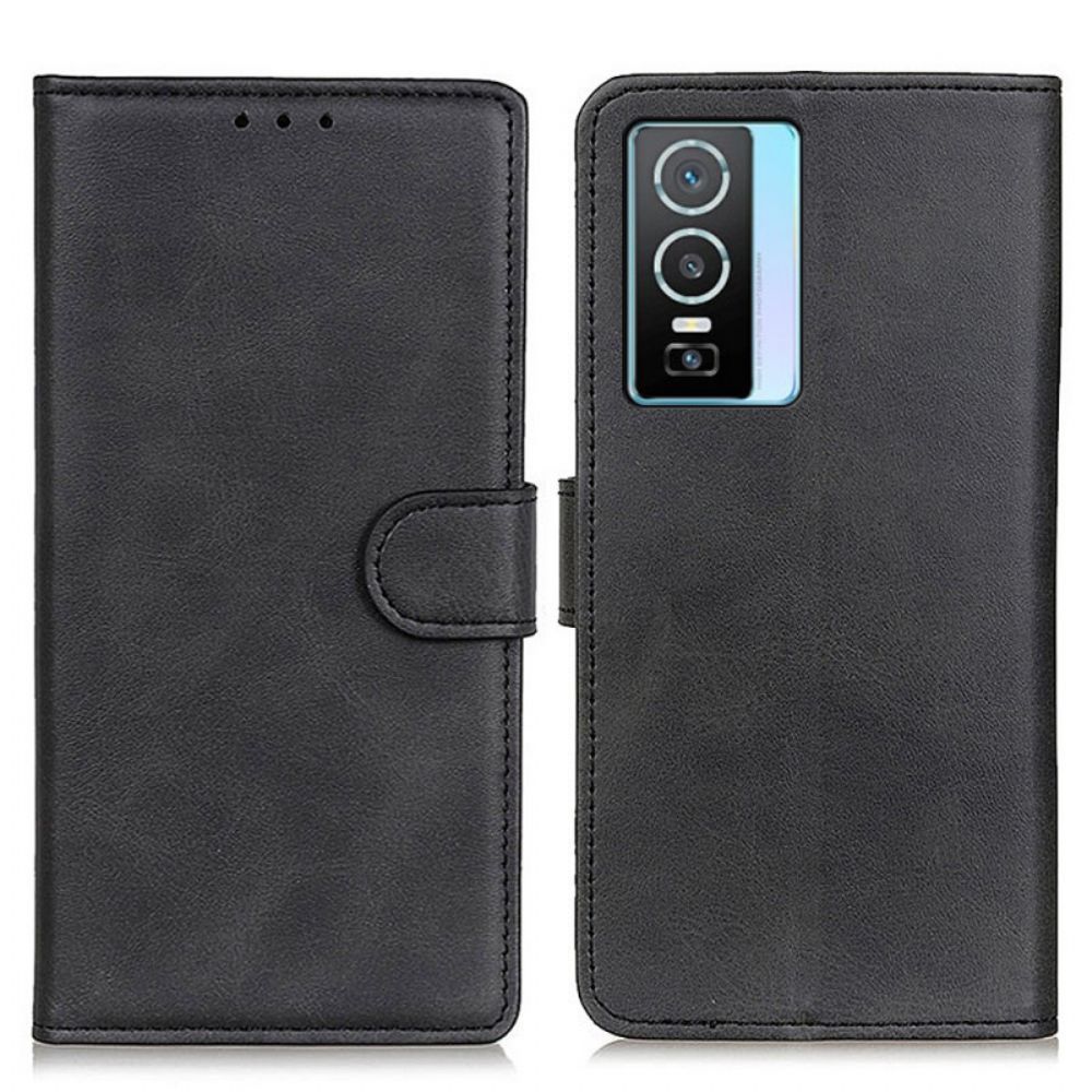 Flip Case Für Vivo Y76 5G Matter Ledereffekt