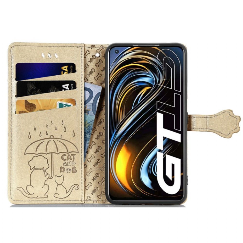Flip Case Für Realme GT 5G Animierte Tiere