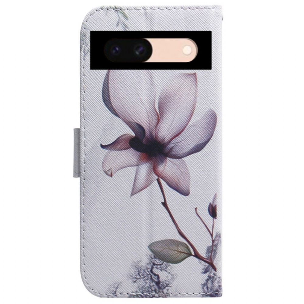 Lederhüllen Für Google Pixel 8a Rosa Blume