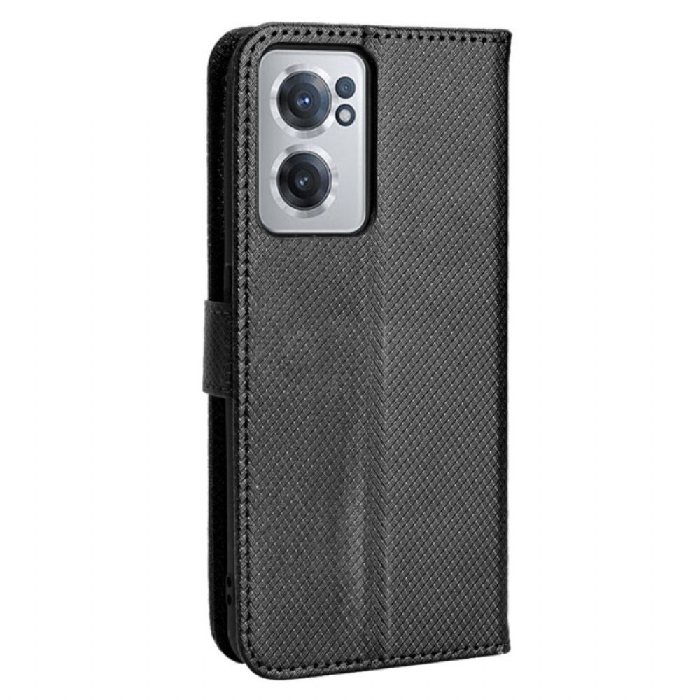 Flip Case Für OnePlus Nord CE 2 5G Mit Kordel Strap Diamond Texture