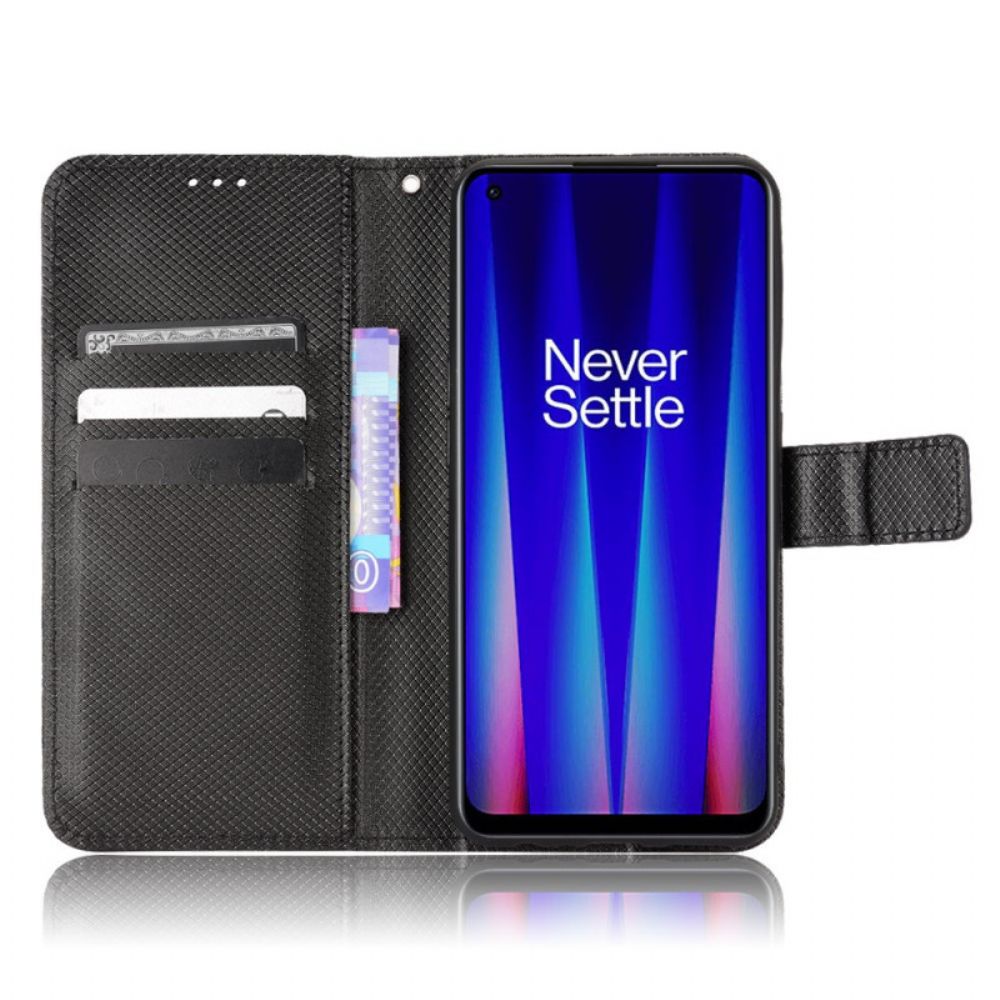 Flip Case Für OnePlus Nord CE 2 5G Mit Kordel Strap Diamond Texture