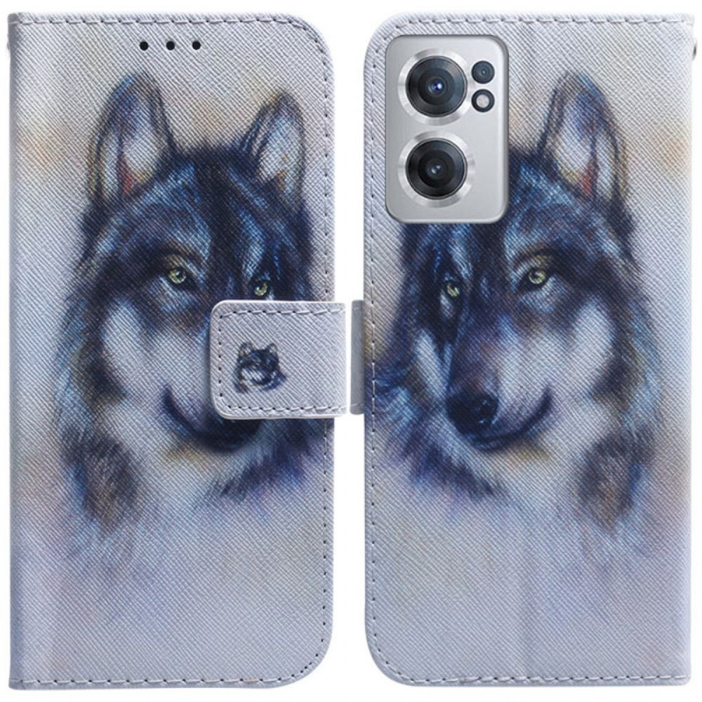 Lederhüllen Für OnePlus Nord CE 2 5G Wolfsmalerei
