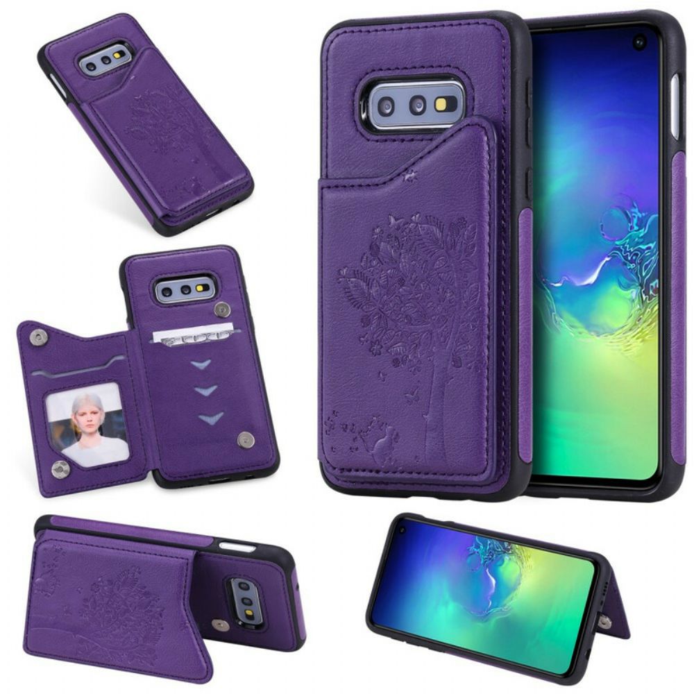 Hülle Für Samsung Galaxy S10e Cat Printing Support Kartenhalter