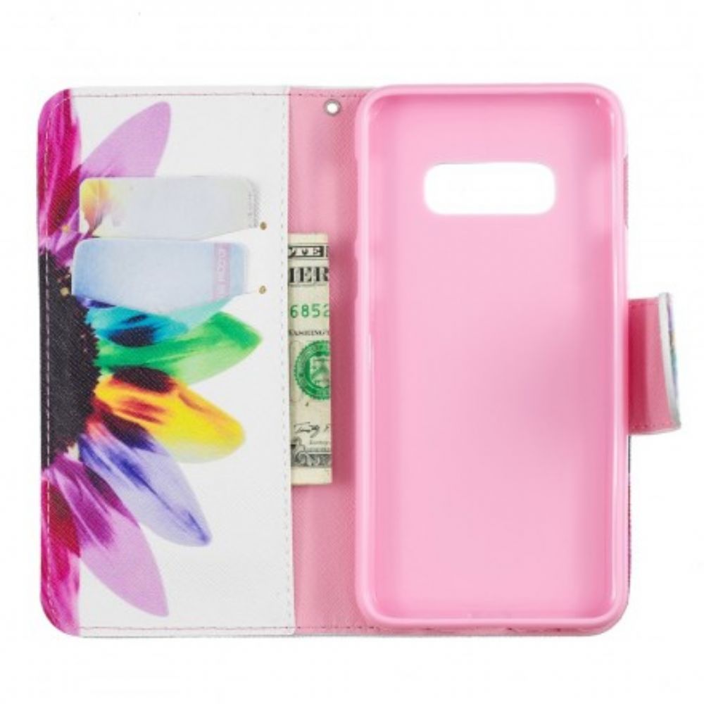 Lederhüllen Für Samsung Galaxy S10e Aquarell Blume