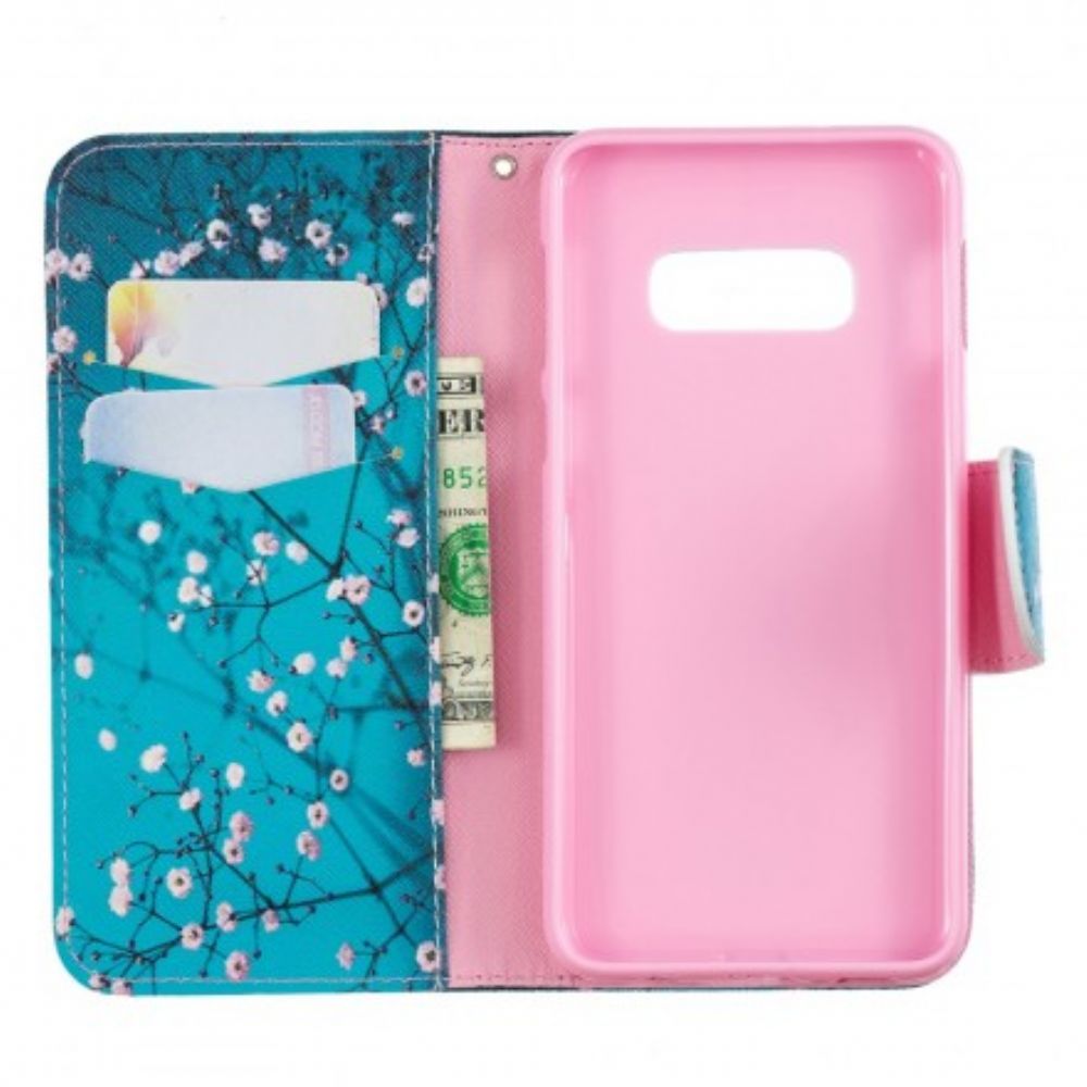 Lederhüllen Für Samsung Galaxy S10e Blühender Baum